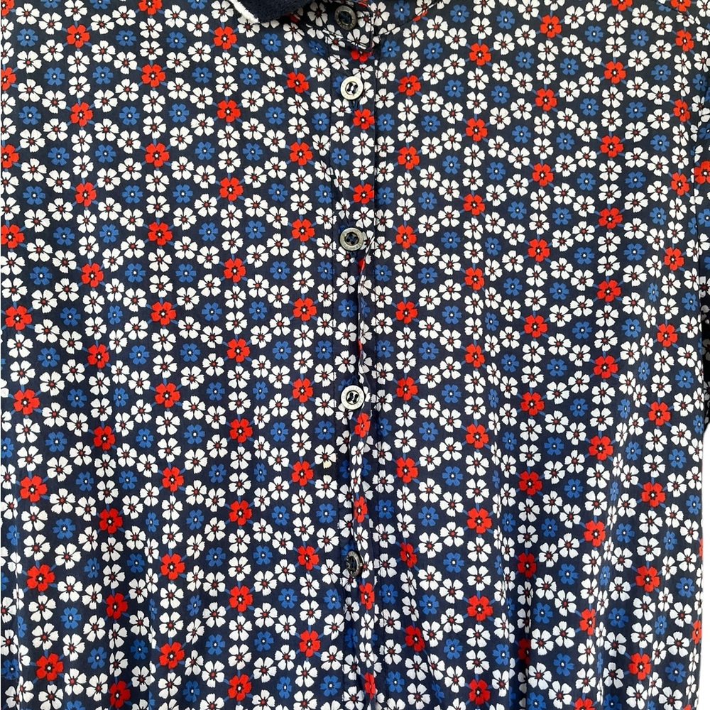 Paul & Joe SISTER Navy Red White Floral Button-Front Dress - Picture 4 of 12